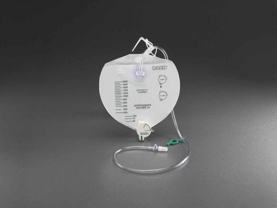 Bard Drain Bag Safety Flow 2000ml 150cm Tube