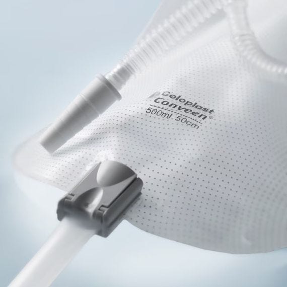 Conveen L/Bag Sec + Unisex 500ml 50cm Tube White Design