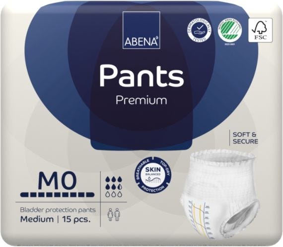 Abena Pants M0 Medium 80 110cm 1100ml White/ Blue Stripe