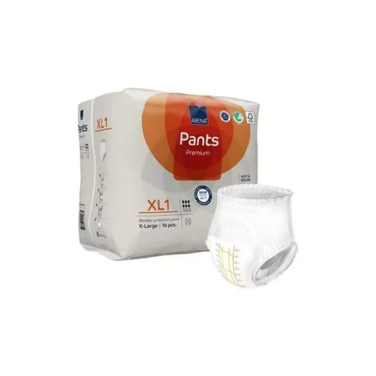 Abena Pants Xl1 X Large Waist 130 170cm Unisex 1400ml White/ Orange Stripe