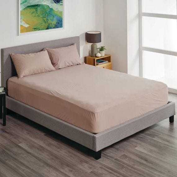Protect A Bed Fitted Sheet Fusion Latte Queen 152x204cm Waterproof