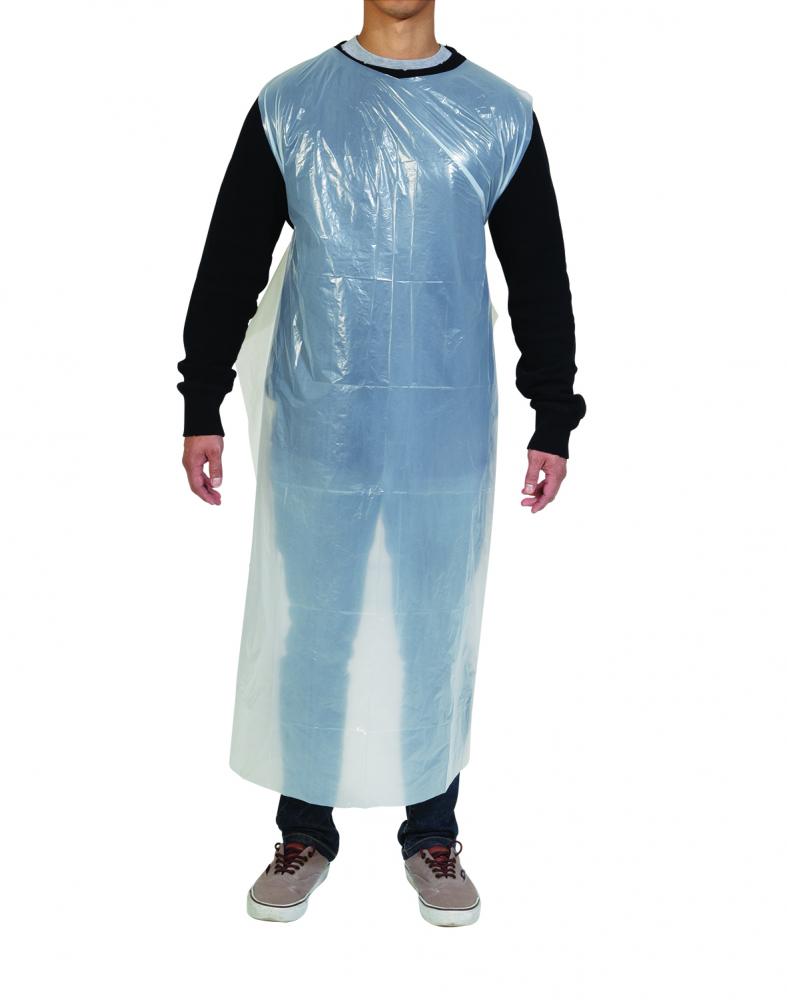 Apron White Poly All Purpose 850 X 1400mm Baremedical