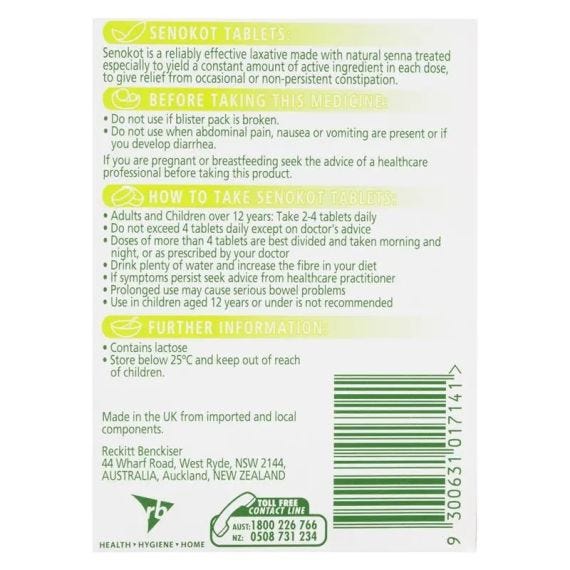 Senokot Tablets Pk Tx100 (Pk Tx100)