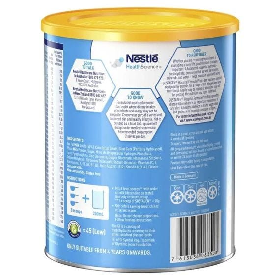 Sustagen Powder Hospital Plus Fibre Vanilla 840gm