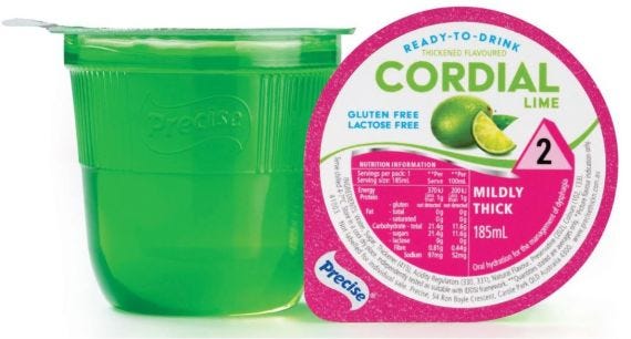 Precise Mildly Thick Level 2 Ready To Drink Cups Cordial Lime