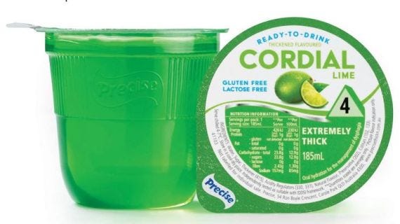 Precise Extremely Thick Level 4 Ready To Drink Cups Cordial Lime