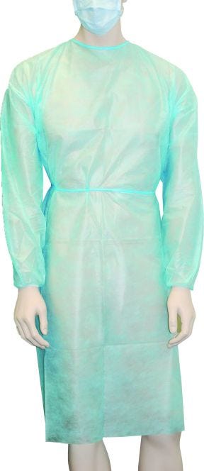 Gown Blue Fluid Resistant 30 Gsm One Size