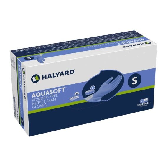 Gloves Halyard Aquasoft Nitrile Small Blue