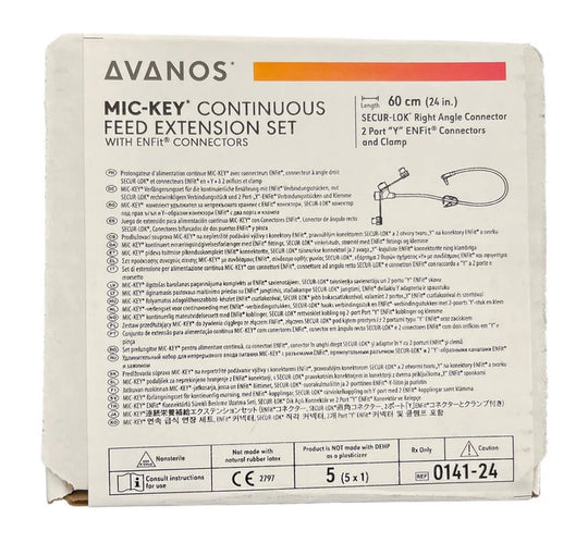 Avanos Mic-Key Single Port Feed Extension Set With Enfit Connector