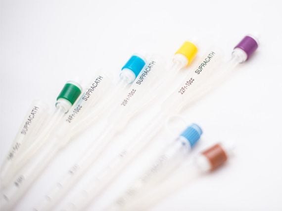 Supracath Catheter 22 G Male 10cc Silicone 40cm