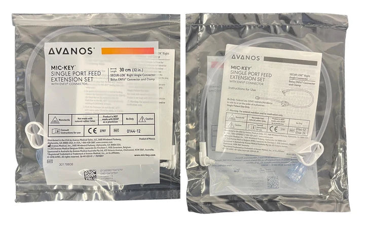 Avanos Mic-Key Single Port Feed Extension Set With Enfit Connector
