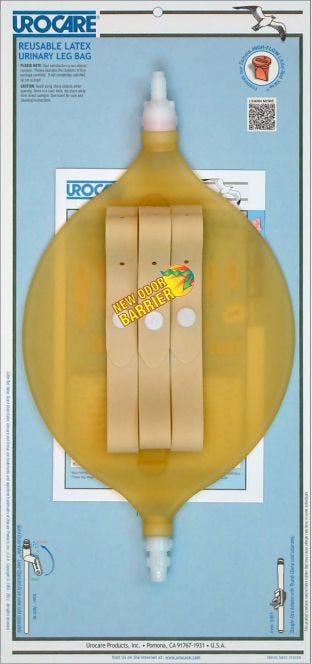 Urocare Leg Bag With Straps Large Oval 33x17.8cm 1000ml Latex