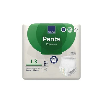 Abena Pants L3 Large Waist 100 140cm Unisex 2400ml White/ Green Stripe