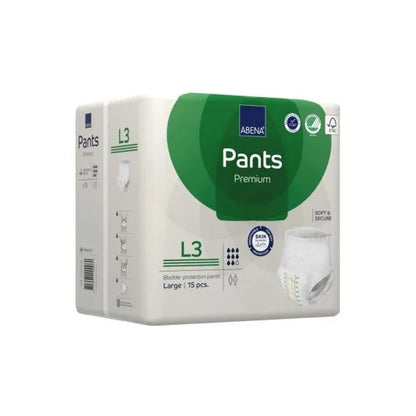 Abena Pants L3 Large Waist 100 140cm Unisex 2400ml White/ Green Stripe