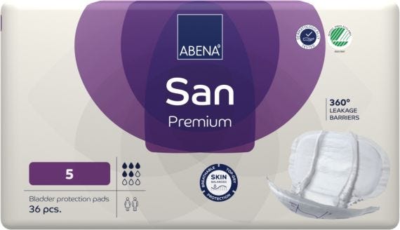 Abena San 5 Premium Unisex 720ml White/ Purple Stripe