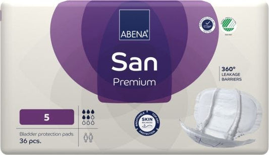 Abena San 5 Premium Unisex 720ml White/ Purple Stripe