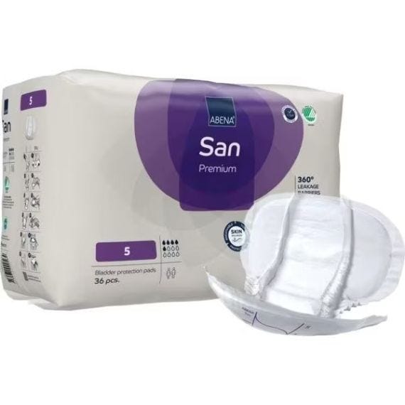 Abena San 5 Premium Unisex 720ml White/ Purple Stripe
