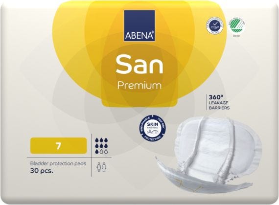 Abena San Premium 7 630x360mm Unisex 2100ml White/ Yellow Stripe