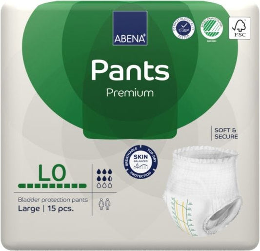 Abena Pants L0 Large Waist 100 145cm 1100ml White/ Green Stripe