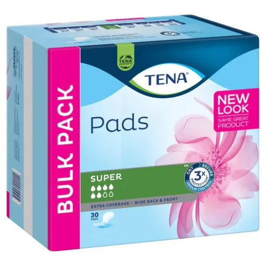 TENA Pads Super 440x192mm Female 515ml White PKT X 30
