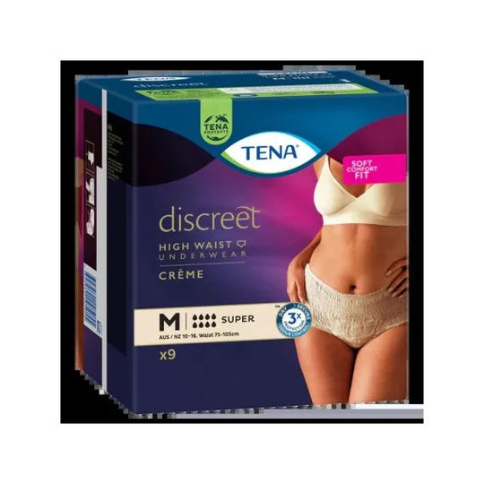 Tena Discreet Super Pant Large Waist 95 125cm Female 1010ml Cream