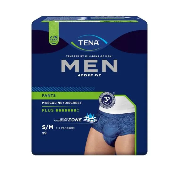 Tena Active Fit Plus Mens Pant Medium 75 105 Cm 700ml Navy