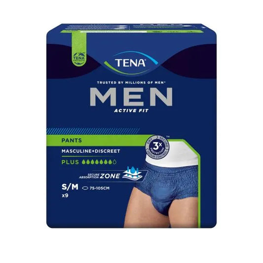 Tena Active Fit Plus Mens Pant Medium 75 105 Cm 700ml Navy