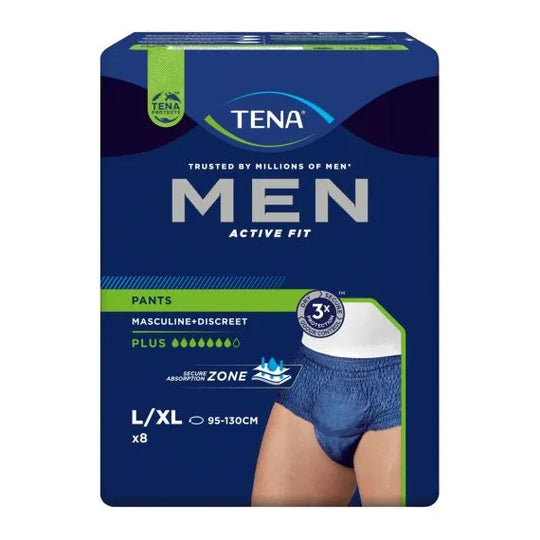 Tena Active Fit Plus Mens Pant Large 95 130 Cm 1010ml Navy