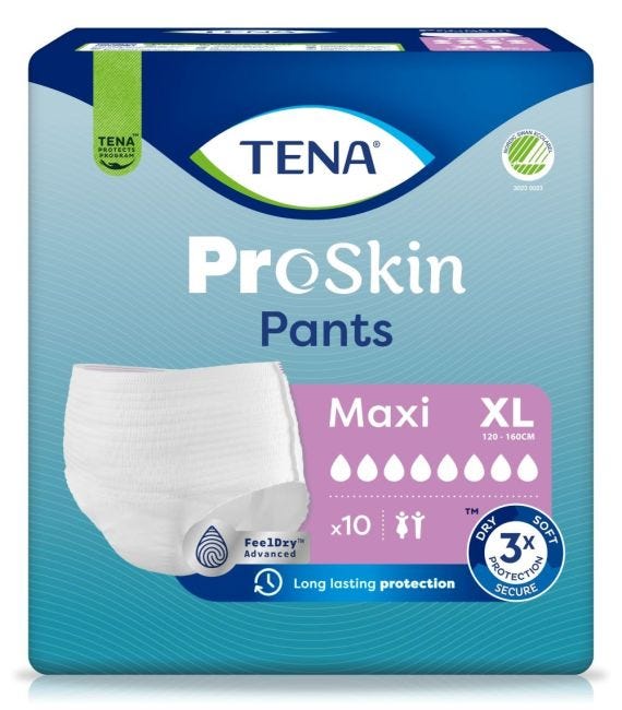 Tena Proskin Pants Maxi X Large Waist 120 160cm Unisex 1750ml