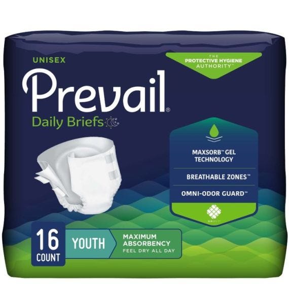 Prevail Brief Youth Waist 38 56cm Unisex 1250ml