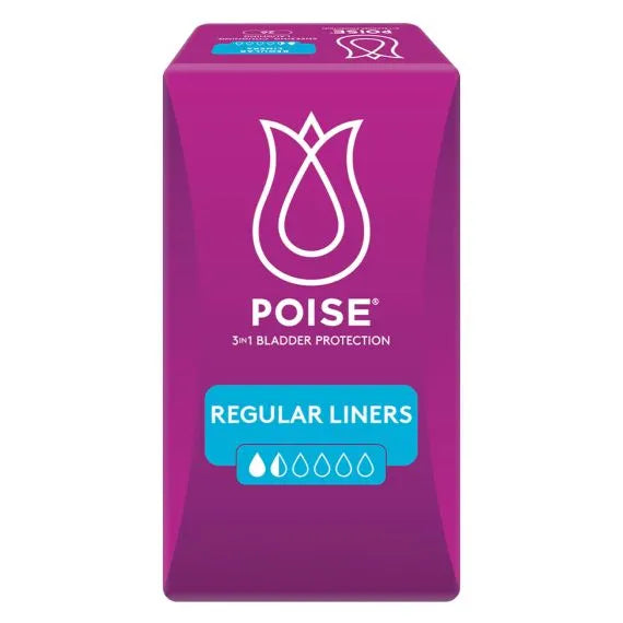 Poise Liners Regular Female 50ml 190mm White/Pink