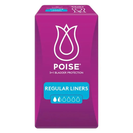Poise Liners Regular Female 50ml 190mm White/Pink