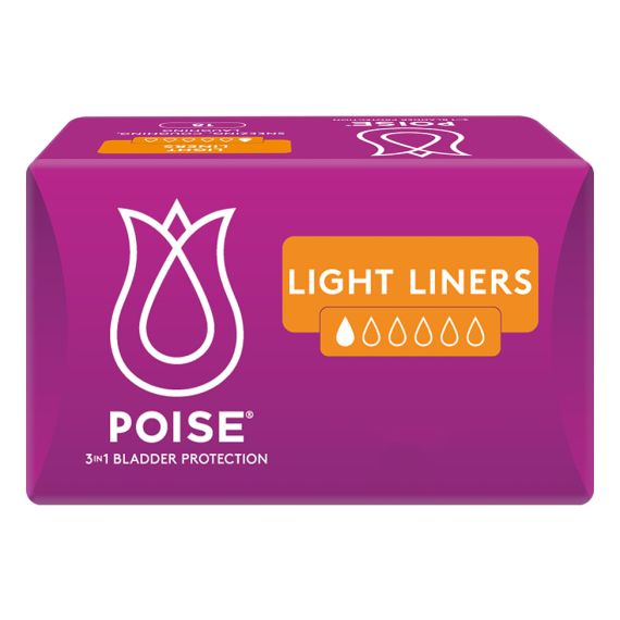 Poise Liners Light 165x64mm Female 25ml 165mm White/Pink