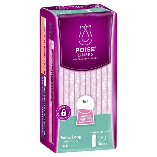 Poise Extra Long Liner Female 70ml 21.5cm White/Pink