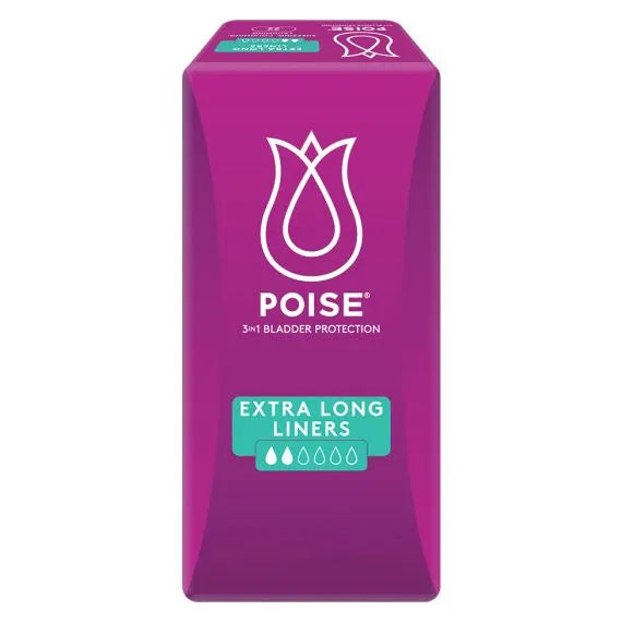 Poise Extra Long Liner Female 70ml 21.5cm White/Pink