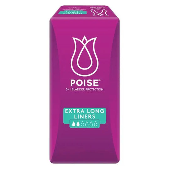 Poise Extra Long Liner Female 70ml 21.5cm White/Pink
