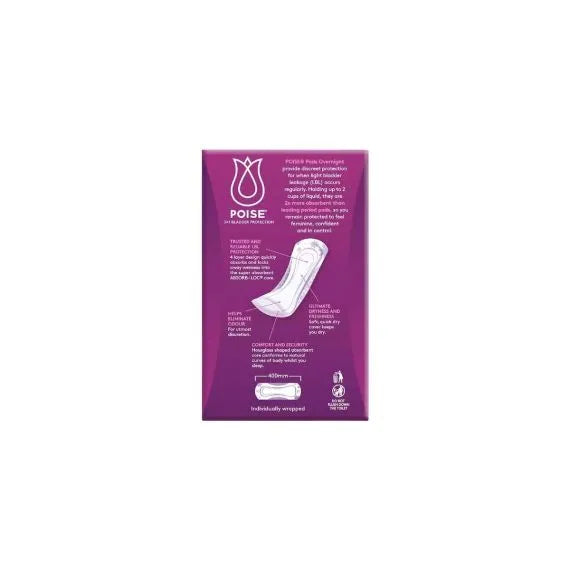 Poise Pads Overnights 400x130mm Female 770ml 400mm White