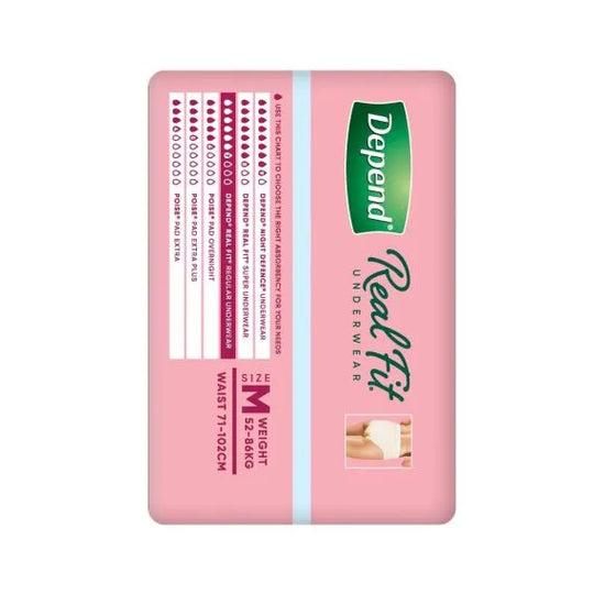 Depend Real Fit Regular Underwear For Women Medium Waist 71 102cm Female 920ml Nude