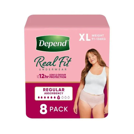 Depend Real Fit Regular Underwear For Women Xl Waist 122 162cm Female 920ml Nude