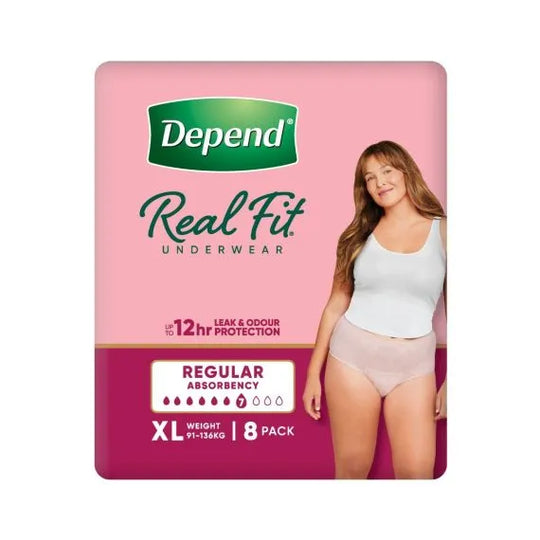 Depend Real Fit Regular Underwear For Women Xl Waist 122 162cm Female 920ml Nude