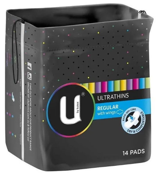 U By Kotex Ultra Thin With Wings Regular 230mm Female With Wings White