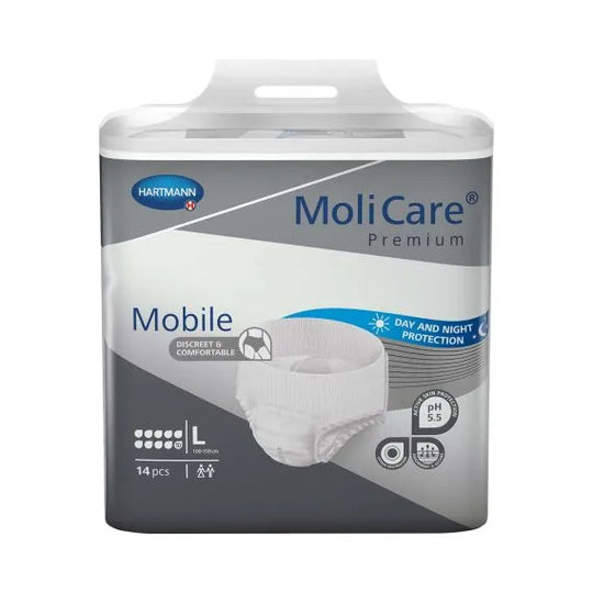 Molicare Premium Mobile 10 Drops Large Waist 100 150 Cm Unisex 2616ml White