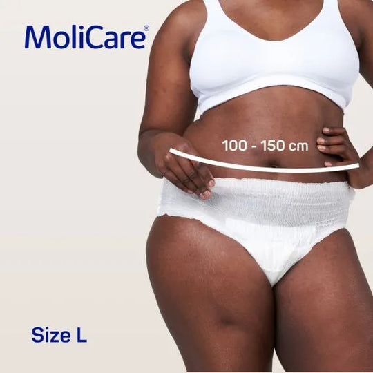 Molicare Premium Mobile 10 Drops Large Waist 100 150 Cm Unisex 2616ml White