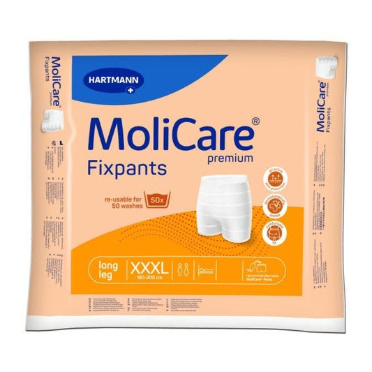 Molicare Premium Fixpants Long Leg Xxx Large Waist 160 200cm Unisex Orange