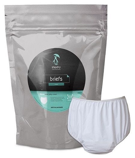 Staydry Mens Pants Everyday Cover Small Waist 75 80cm White