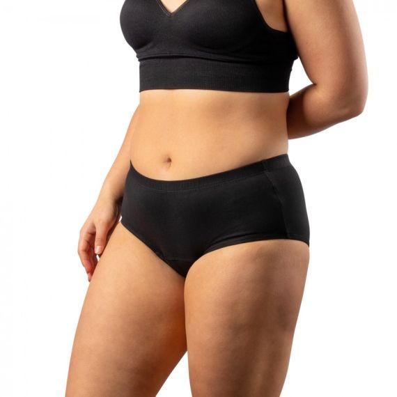 Conni Active Ladies Brief 12 Waist 76 Cm Female 200 Ml Waterproof Black