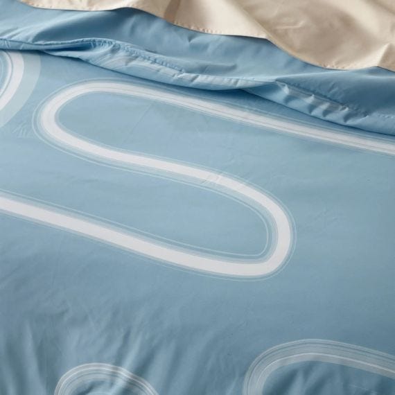Staydry Quilt Cover Set Kaos Blue Single Bed