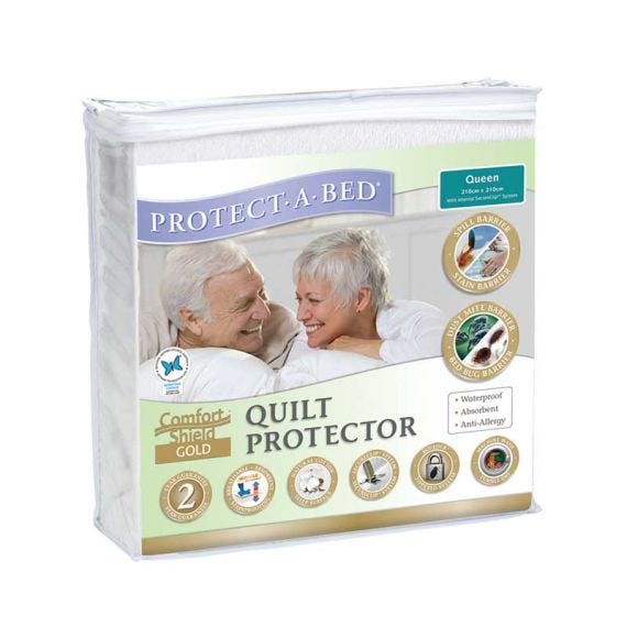 Comfortshield Gold Quilt Protector Double 180x210cm 1500ml Waterproof White
