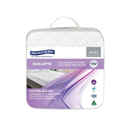 Protect A Bed Cotton Quilted   11038 Double 138x188cm 1800ml Waterproof White