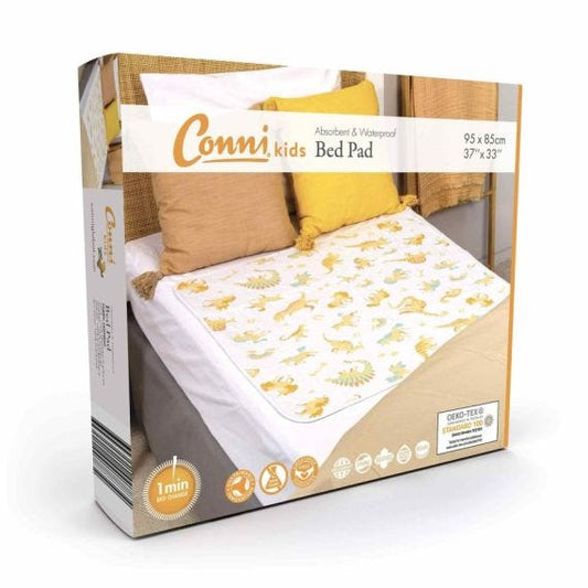 Conni Kids Bed Pad Sheet Unicorn & Dinosaur Queen 100x100cm